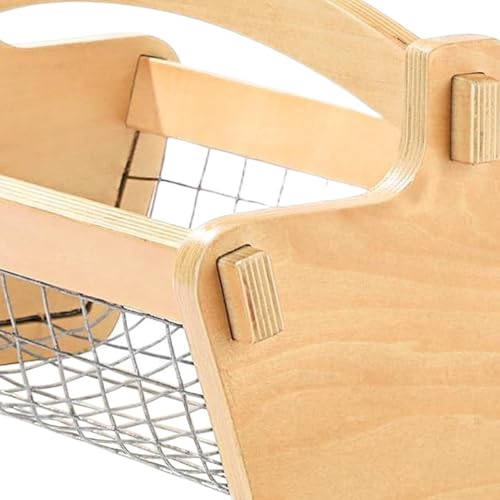 Frutero de madera con base de metal reforzado y diseño moderno para pan 7