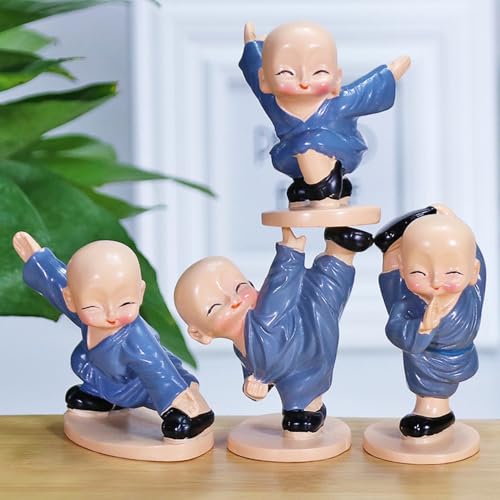 Estatuas miniatura de Buda bebé Kingzhuo 4 piezas miniatura 5