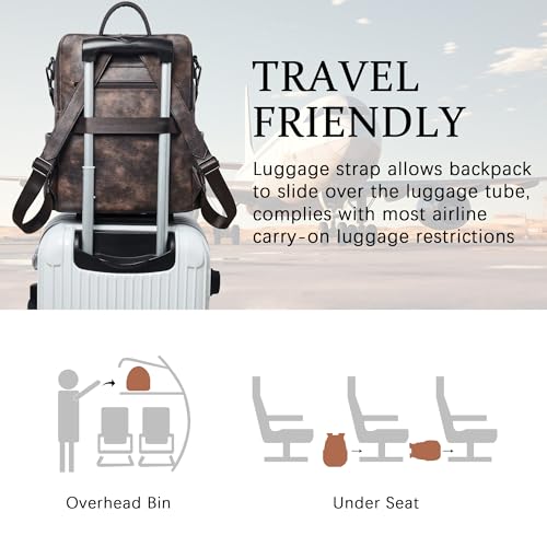 Image of Shrrie Vegan Leather Laptop Backpack for Women 15.6 inch Work Backpack Fashion Travel Backpack Purse for Travel College Work
