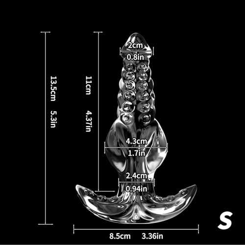 透明 アナルプラグ タコ触手デザイン 三種類サイズ選択可 TPE素材 柔らかい お手入れ簡単 防水 船錨型ベース 安定設計 凹凸テクスチャ 大人用 セルフケア アイテム (S) - 画像2