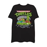 Mens Ninja Turtles Group Shirt - Straight from The Sewer - TMNT Throwback Classic T-Shirt (Black Classic Sewer, Small)
