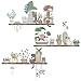 burkfeeg Pegatinas de Pared, Gato con Plantas Adhesivo Decorativo para Pared Vinilos Adhesivos Pared para Dormitorio Salón Cocina--2 Piezas/Set (30*90cm)