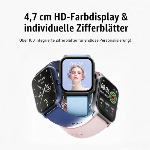Smartwatch Damen Herren, 1.85" HD Fitnessuhr mit Bluetooth-Anruf – Ansicht 3