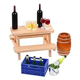 BESTonZON 1ensemble Miniature Dollhouse Wine Cellar Model with Wooden and...
