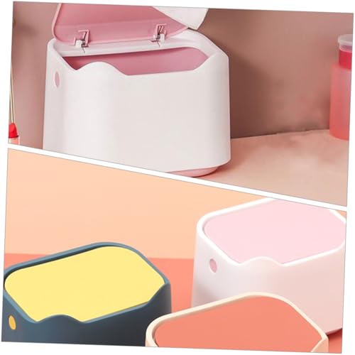 Mini caneca de basura rectangular con tapa para escritorio miniatura 3