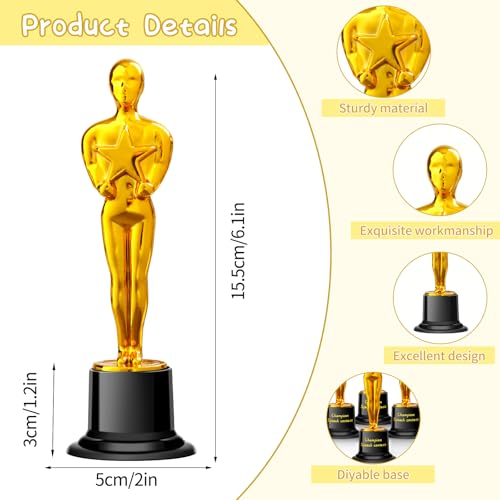 mini plastic trophy award hollywood theme party decorations for contests and parties such as dances golf movies employee appreciation basketball themes small trophies