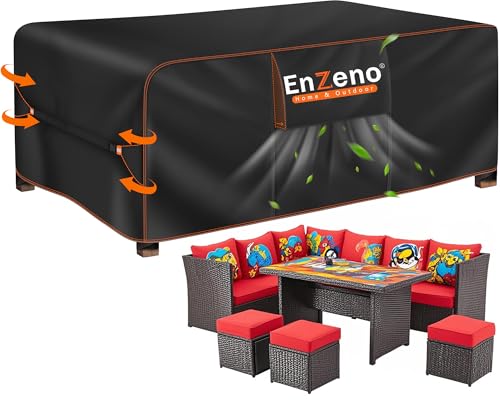 Enzeno Abdeckung Gartenmöbel Rechteckig 250X210X90 Wasserdicht, Abdeckung für Gartentisch, Loungemöbel Gartenmöbel Schutzhüllen, Schutzhülle für Gartenmöbel Sofas, Rattanmöbel Möbelsets