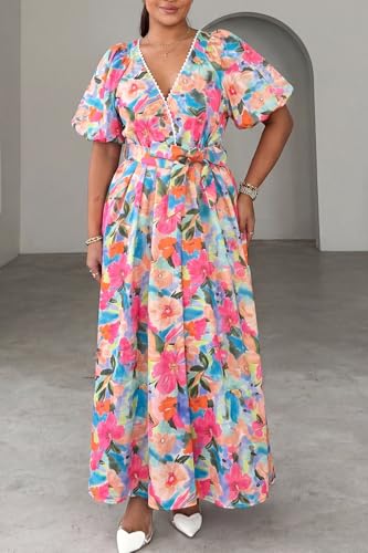 Image of Maxigerui Women's Summer Floral Maxi Dress Spring Wedding Guest Dress 2026