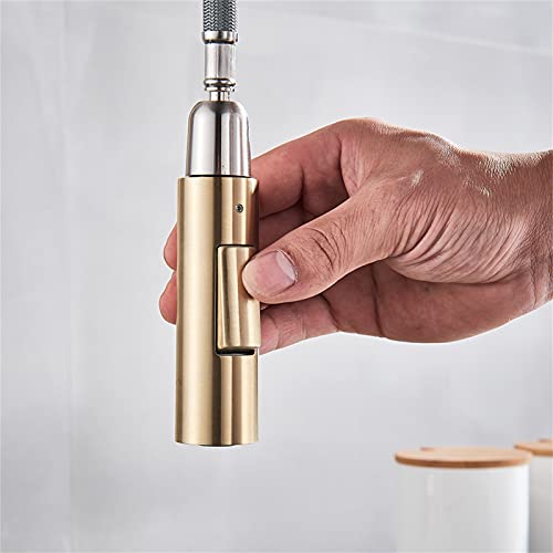 Robinet de cuisine à tirette or mitigeur tactile induction modes d'eau double sortie - 7