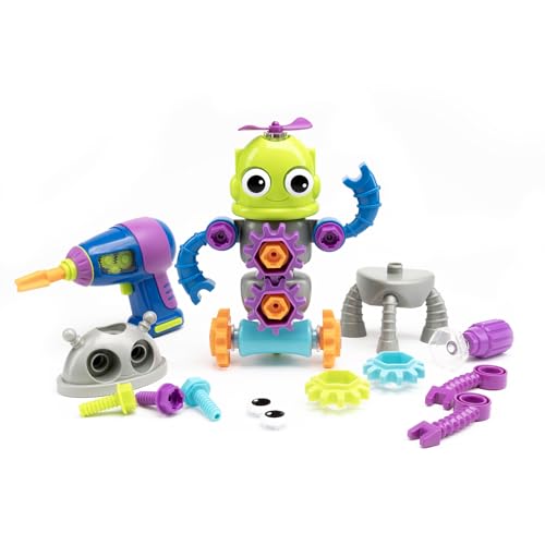 Juguete de construcción STEM Design & Drill taller de robots desmontable multicolor de Educational Insights 4