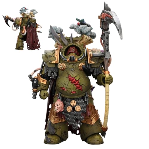 Image of JOYTOY Warhammer 40K 1:18 Action Figures Death Guard Deathshroud Terminator 1 with Manreaper and Plaguespurter Gauntlet Model Birthday Gifts