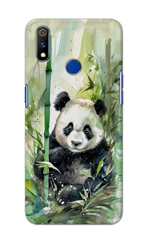 Image of Printed Hard Back Cover for Realme 3 Pro Back Cover (Panda -J1) -190724(EA)