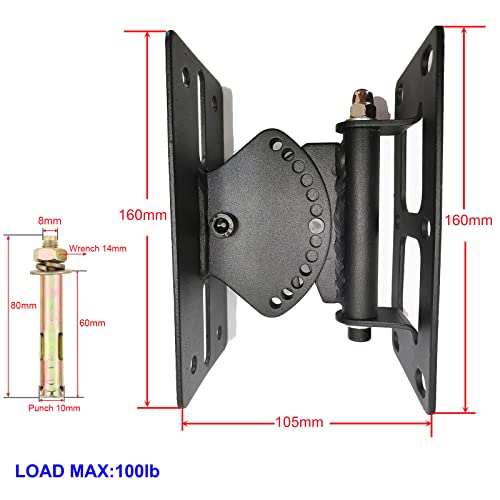 Howonder My-23 Heavy Duty Speaker Wall Mounts ,Hold Up To 100Lbs, Speaker Wall Mount Bracket Design For Large Speakers Or Column Speakers (2 Packs Black) #TOP4