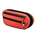 Oso Supply Co Waxed Canvas Frame Bag – Waterproof Zippers, Dual Storage Compartments, Adjustable Straps – Fits All Frame Sizes, Perfect for Cycling, Commuting, and Adventure Rides (Red/Orange)