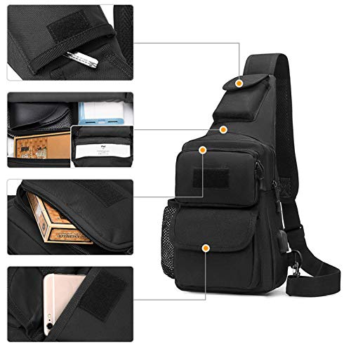 BAIGIO Tactical Sling Bag Small Backpack for Men Molle Cross Body Bags Single Strap EDC Shoulder Pack4