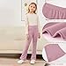 Teen Girls Flare Leggings Bell-Bottom High Waist Stretchy Yoga Tight Pants Kids Thermal Active (Pink, 11-12 Years)