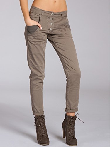 Caspar KHS026 Donna Pantaloni Stretti di Cotone