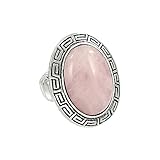 Falari Natural Gemstone One Size Stretch Ring Rose Quartz