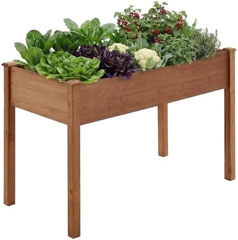 NEWBULIG Raised Garden Bed with Legs 48x24x30in,Elevated Wood Pla...