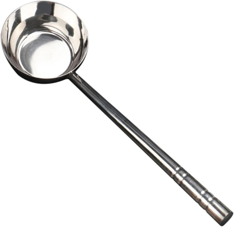 Stainless Steel Water Ladle Flat Bottom Scoop Kitchen Gadget with Ergonomic Handle for Home Restaurant Hotel Canteen Use Multipurpose Cooking Tool