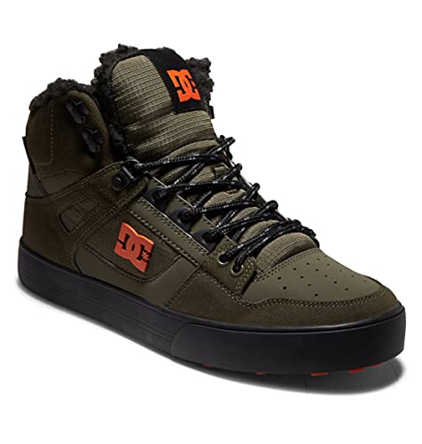 DC Shoes Herren Pure High-Top Sneaker, Dusty Olive/ORANGE, 41 EU