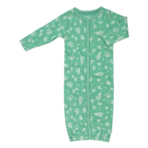 Image of Babysoy Unisex Baby Long Sleeve Gown Sleep Sack, Ultra Soft Nightgown, Newborn Reversible Mittens