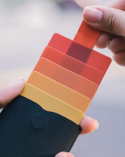 Allocacoc Slim wallet, DesignNest DAX wallet, Cascading pull-tab wallet, Hold upto 6 cards, small wallet, Card holder, Purse (RedGrey, Microfiber)2