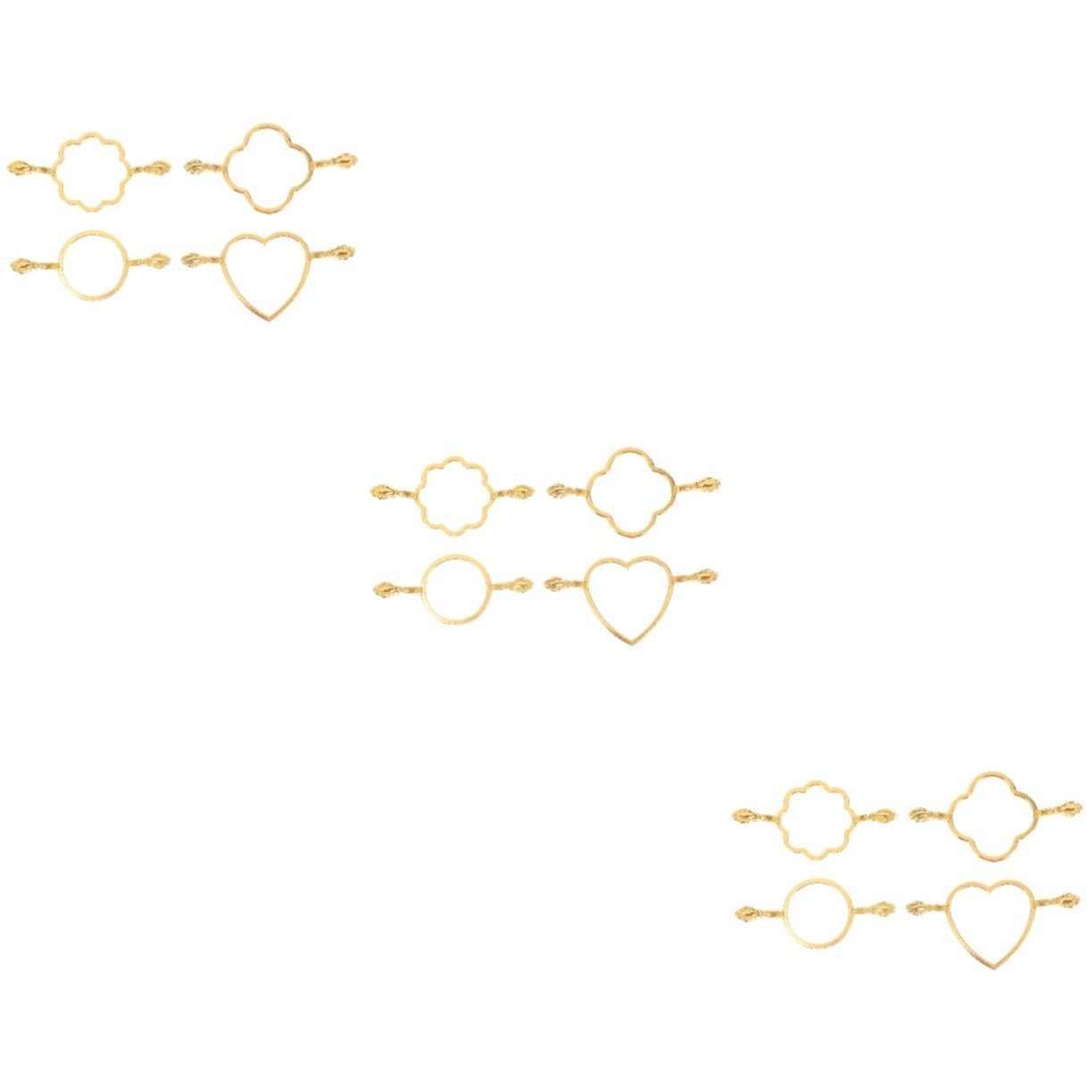 DOITOOL 3 Sätze Runde Blumendichtungsform Runde Wachssiegelform Stempelformen Für Wachssiegel Stempelformen Zum Basteln Kreative Wachssiegelform Wachs Schmelzform Metall Golden 4 Stück * 3