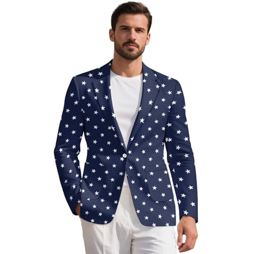 Men's Casual Suit Blazer Jackets Lightweight One Button Sport Coats Blazer Classic Notched Lapels Jackets Suit S-5XL