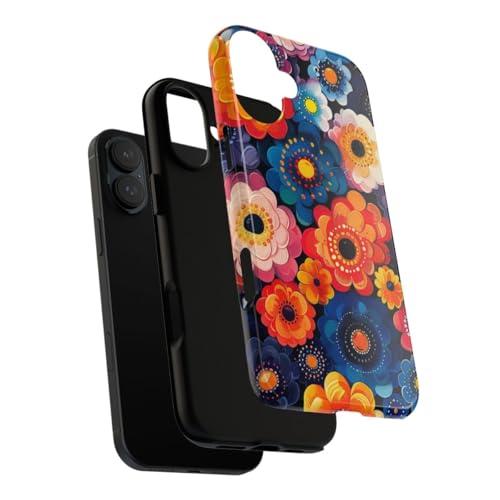 Coque iPhone 16 Plus fleur orange rigide brillante protection antichoc - 3