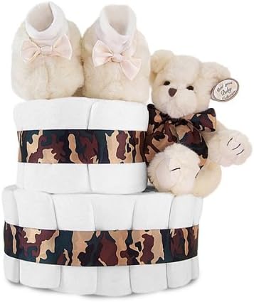 Dreamy Camouflage Couture 2-Tier Diaper Cake, 1