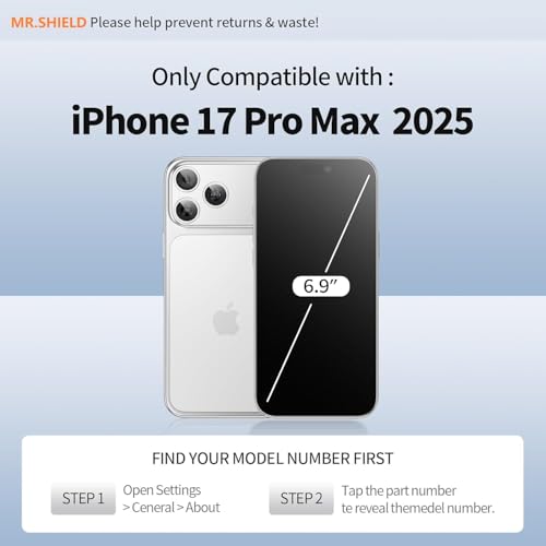 Image of Mr.Shield PRO-GLAZ Tempered Glass Screen Protector Guard Compatible For iPhone 17 Pro Max - 1 Pack