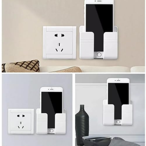 Kit 2 Suporte de Parede para Celular e Controle Remoto Prático Plástico Adesivo Sem Furadeira com Fi