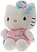 Hello Kitty - 021493 - Jouet Premier Age - Bean Bag en Peluche - Habillage Robe Rose - Sac Bleu - 15 cm