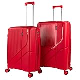 ITACA - Juego De Maletas De Viaje Rígidas Cabina Mediana Grande Ligeras con Ruedas 360º Conjunto Equipaje con Set Ideal para Viajeros Exigentes., Rojo