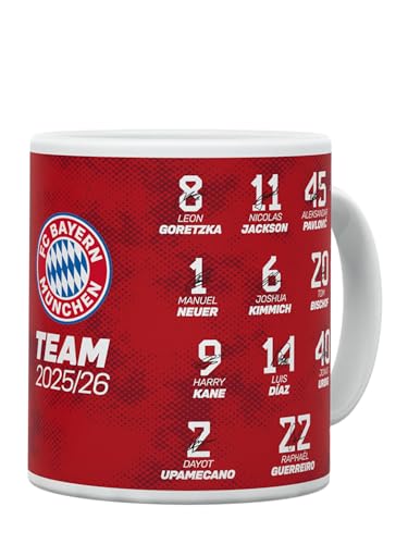 FC Bayern München I Tasse Signature 2025-26I Rot I 0,3 l Gedruckte Unterschriften der Spieler
