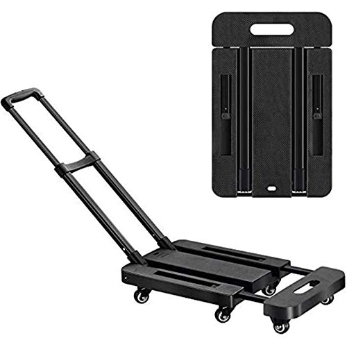 WSHA 400lbs Hochleistungsgepäckwagen, zusammenklappbarer Handwagen mit 6 Rädern, Plattform bewegliches Lager Push Handwagen, für Car House Office Cover