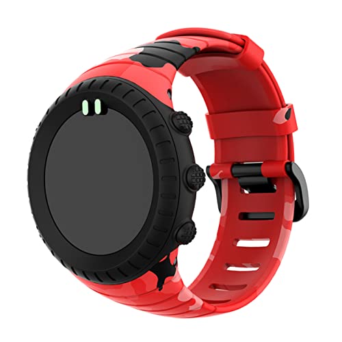 Correa de reloj de camuflaje roja de TPU ajustable marca NUOBESTY 2