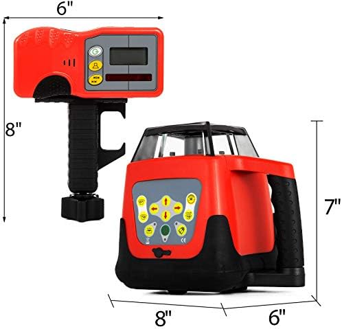Bild 2 - VEVOR Professional Rot Rotationslaser max. Arbeitsbereich 500 m, Linienlaser 360 Grad Laser höhenmesser Wasser- und staubdicht außenbereich Arbeitszeit 20 Stunden mit Fernbedienung und Schutzbrillen