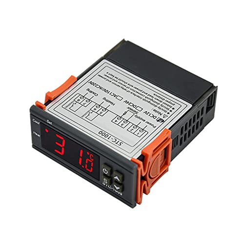 YALIKESI STC-1000 220V - Termostato de temperatura con control de temperatura, alibración Fahrenheit y Centigrado con pantalla y sensor de sonda Cover
