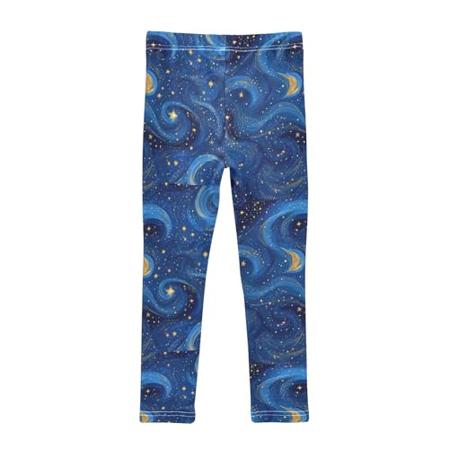 Spiral Starry Sky Girls Leggings Kids Yoga Pants Dance Active Tights 4T2