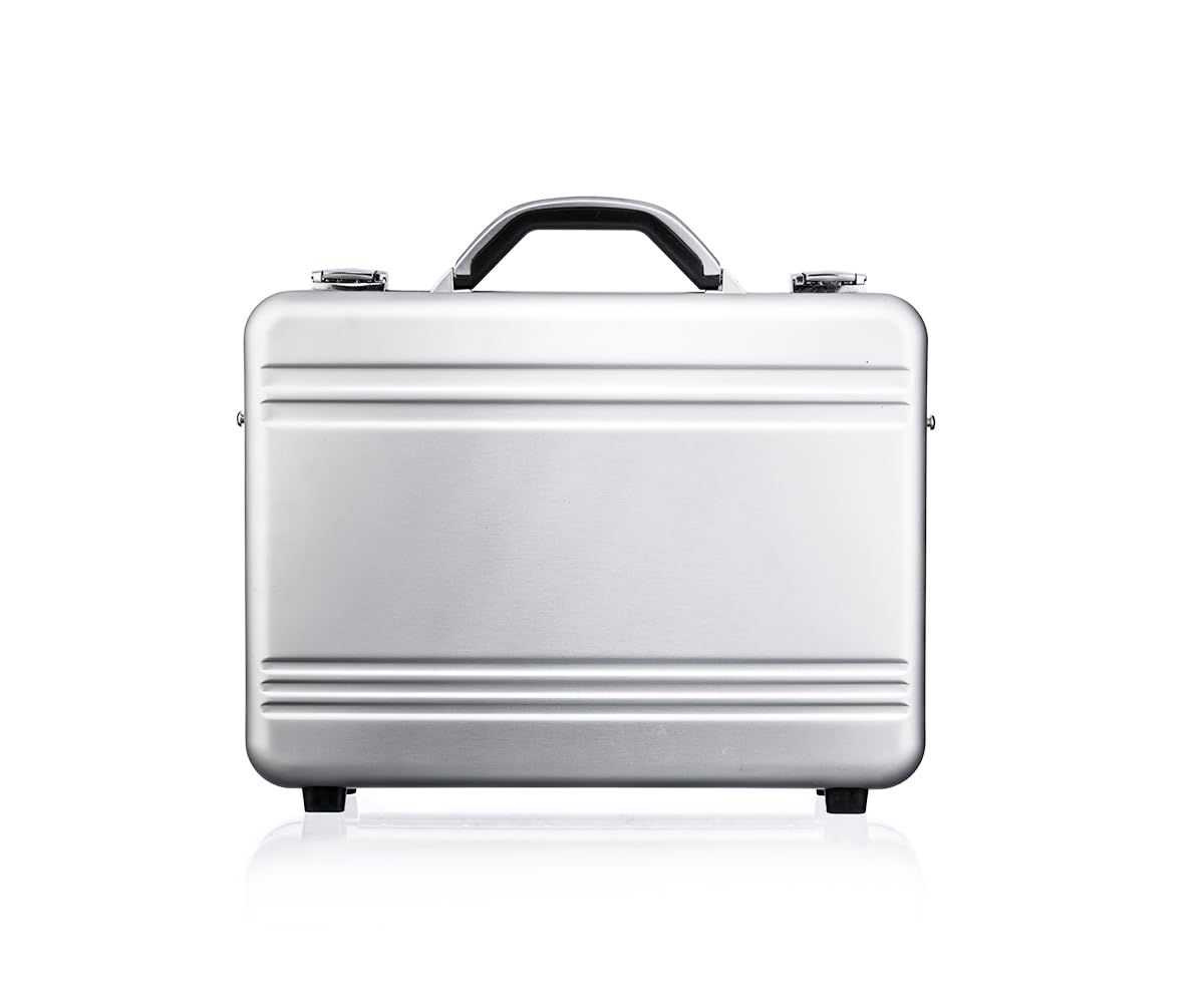 Maletín CW-022 de aluminio de alta calidad, seguro, ligero, duradero, multifuncional, con un divisor y bolsillos para profesionales, viajes y protección de equipos