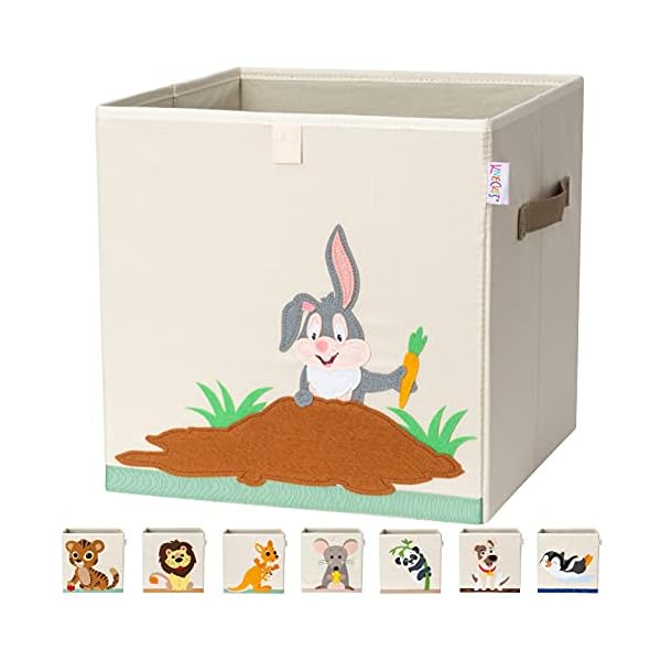 KNECKES Premium Aufbewahrungsbox Kallax Kinder - 8 Motive (33x33x33cm) | Größe passend als Kallax Boxen Kinderzimmer…