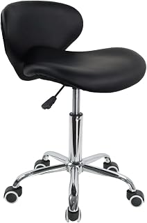 KKTONER Silla de Oficina ergonómica con Respaldo bajo Ajustable en Altura Silla de Ordenador Moderna semirredonda (Negra)