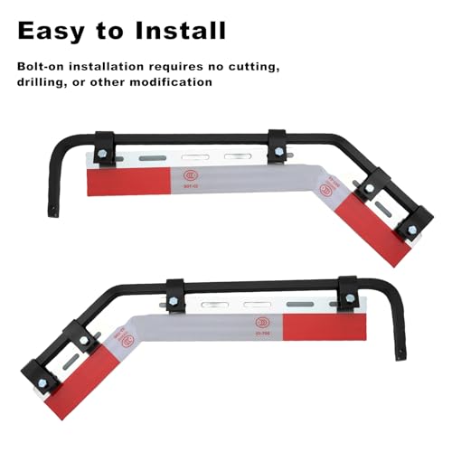 Image of 28 inch Angle Down Bar Mud Flap Hangers Kit with Mounting Bracket for Heavy Duty Semi Truck Square Spring Steel Arm Mud Flap Reflector Plates (2pcs)