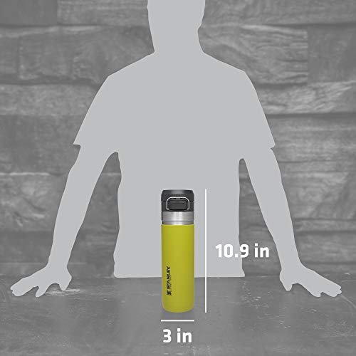 Image of Stanley Quick Flip GO Water Bottle 24 oz | Push Button Lid | Leakproof and Packable for Travel and Sports | Insulated Stainless Steel | BPA-Free | Aloe