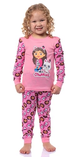 INTIMO Gabby's Dollhouse Pajama Set Toddler Girl's Chilling Gabby Pandy Tight Fit Long Sleeve Pant Sleep2