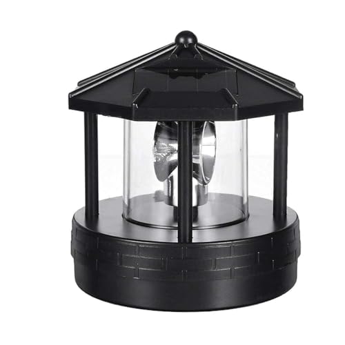 Qcwwy Phare à énergie Solaire, Lampe de Phare LED Solaire Rotative à 360 Degrés Tours Solaires Lampes Tours Statue Décoration Lumières pour Jardin...