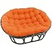 YHWL Poduszka z tkaniny Papasan z miękką pikowaną poduszką na poduszkę tylko zaokrąglona tufted oversize poduszka na krzesło poduszka podłogowa zastosowanie plusz wewnątrz gruba wygodna jednolity kolor (bez krzesła), pomarańczowa, 120 * 100 cm