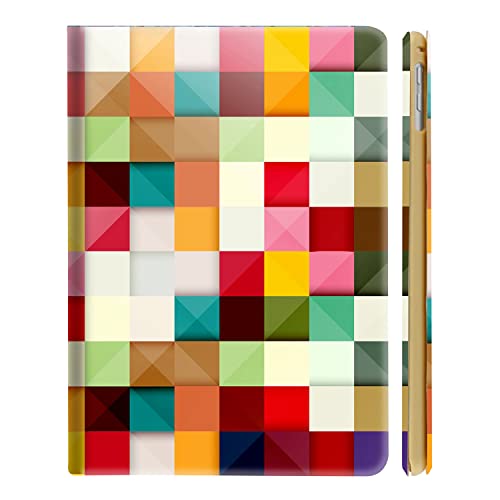 Image of DuraSafe Cases for iPad 8.3 Inch Mini 6th [ Mini 2021 6 Gen ] A2567 A2568 A2569 MK7M3HN /A MLWL3HN /A MK7R3HN /A MK7P3HN /A MLWR3HN /A MK7X3HN /A MK7V3HN /A MK893HN /A Printed Flip Book Cover - Color Grid